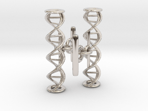 DNA Cufflinks for HGW in Rhodium Plated Brass