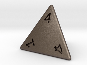 Gambler's D4 in Polished Bronzed-Silver Steel: Small