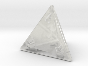 Gambler's D4 in Clear Ultra Fine Detail Plastic: Small