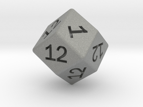 Gambler's D12 (rhombic) in Gray PA12: Small
