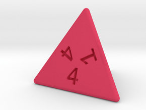 Gambler's D4 (bottom edge) in Pink Smooth Versatile Plastic: Small