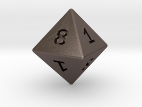 Gambler's D8 in Polished Bronzed-Silver Steel: Large