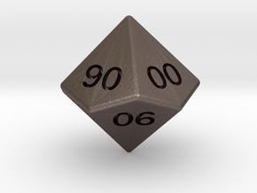 Gambler's D10 (tens) in Polished Bronzed-Silver Steel: Large