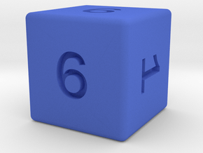 Gambler's D6 in Blue Smooth Versatile Plastic: Small