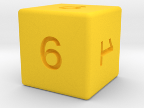 Gambler's D6 in Yellow Smooth Versatile Plastic: Small