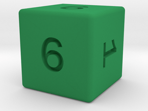Gambler's D6 in Green Smooth Versatile Plastic: Small