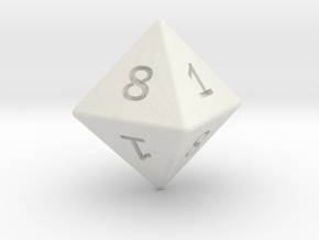 Gambler's D8 in White Natural Versatile Plastic: Small
