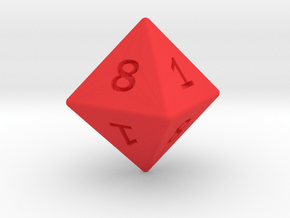 Gambler's D8 in Red Smooth Versatile Plastic: Small