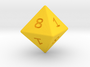 Gambler's D8 in Yellow Smooth Versatile Plastic: Small