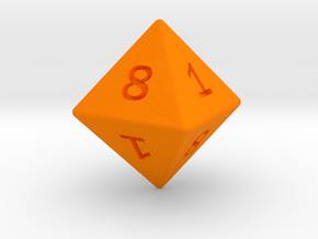 Gambler's D8 in Orange Smooth Versatile Plastic: Small