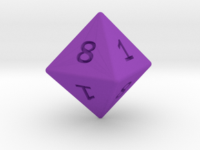 Gambler's D8 in Purple Smooth Versatile Plastic: Small