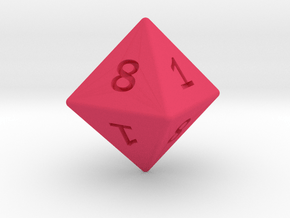 Gambler's D8 in Pink Smooth Versatile Plastic: Small