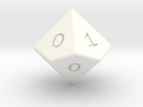 Gambler's D10 (ones) in White Smooth Versatile Plastic: Small