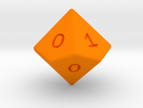 Gambler's D10 (ones) in Orange Smooth Versatile Plastic: Small
