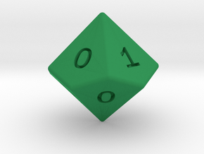 Gambler's D10 (ones) in Green Smooth Versatile Plastic: Small