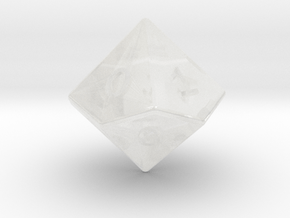 Gambler's D10 (ones) in Clear Ultra Fine Detail Plastic: Small