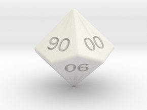 Gambler's D10 (tens) in White Natural Versatile Plastic: Small