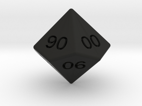 Gambler's D10 (tens) in Black Smooth Versatile Plastic: Small