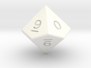Gambler's D10 (ones, alternate) in White Smooth Versatile Plastic: Small