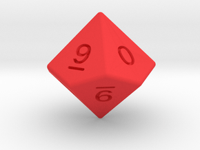 Gambler's D10 (ones, alternate) in Red Smooth Versatile Plastic: Small