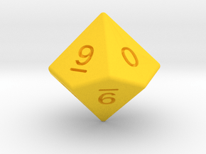 Gambler's D10 (ones, alternate) in Yellow Smooth Versatile Plastic: Small