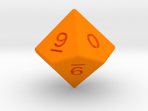 Gambler's D10 (ones, alternate) in Orange Smooth Versatile Plastic: Small