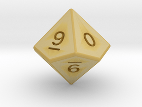 Gambler's D10 (ones, alternate) in Tan Fine Detail Plastic: Small