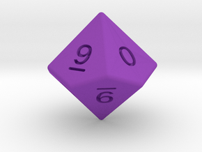 Gambler's D10 (ones, alternate) in Purple Smooth Versatile Plastic: Small