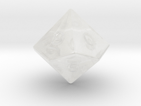Gambler's D10 (ones, alternate) in Clear Ultra Fine Detail Plastic: Small