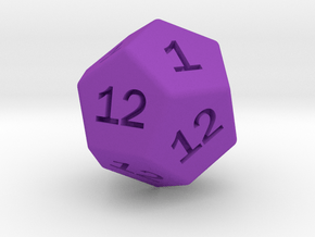 Gambler's D12 in Purple Smooth Versatile Plastic: Small