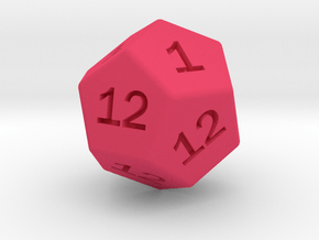 Gambler's D12 in Pink Smooth Versatile Plastic: Small