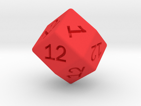 Gambler's D12 (rhombic) in Red Smooth Versatile Plastic: Small