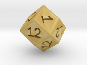 Gambler's D12 (rhombic) in Tan Fine Detail Plastic: Small