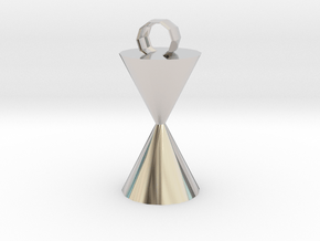 Time Pendant in Rhodium Plated Brass
