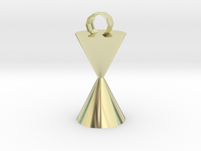 Time Pendant in 14k Gold Plated Brass