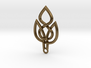 Leaf Celtic Knot Pendant in Natural Bronze