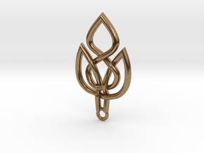 Leaf Celtic Knot Pendant in Natural Brass