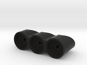 R/C 3-pot Flat Light Pod in Black Smooth Versatile Plastic