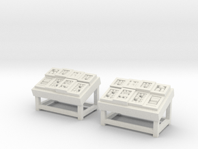 S Scale Produce vending Tables 2 Pack in White Natural Versatile Plastic