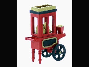 Popcorn Vendor Cart HO scale in Tan Fine Detail Plastic