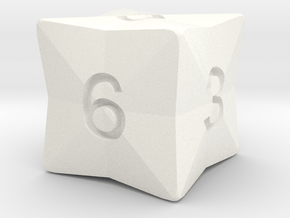 Star Cut D6 in White Smooth Versatile Plastic: Small