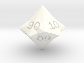 Star Cut D10 (tens) in White Smooth Versatile Plastic: Small