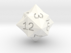 Star Cut D12 (rhombic) in White Smooth Versatile Plastic: Small