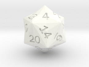 Star Cut D20 in White Smooth Versatile Plastic: Small