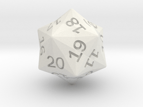 Star Cut D20 (spindown) in White Natural Versatile Plastic: Small