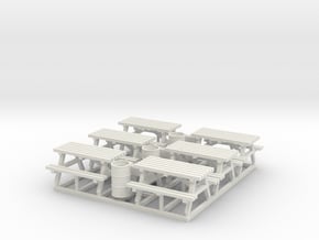 HO Scale campgound set  in White Natural Versatile Plastic