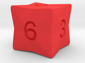 Star Cut D6 in Red Smooth Versatile Plastic: Small
