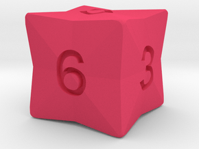 Star Cut D6 in Pink Smooth Versatile Plastic: Small