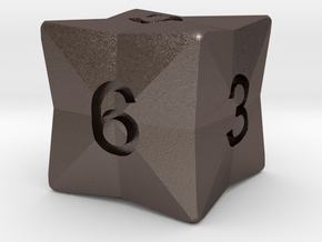 Star Cut D6 in Polished Bronzed-Silver Steel: Large