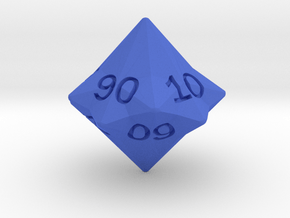 Star Cut D10 (tens) in Blue Smooth Versatile Plastic: Small